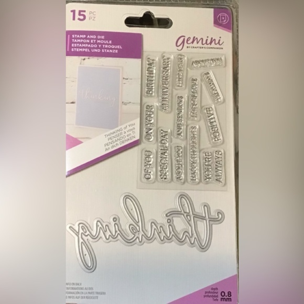 15 pc‎ Crafter’s Companion Stamp and Die Set- Thinking
